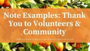 thank you note examples for community volunteers